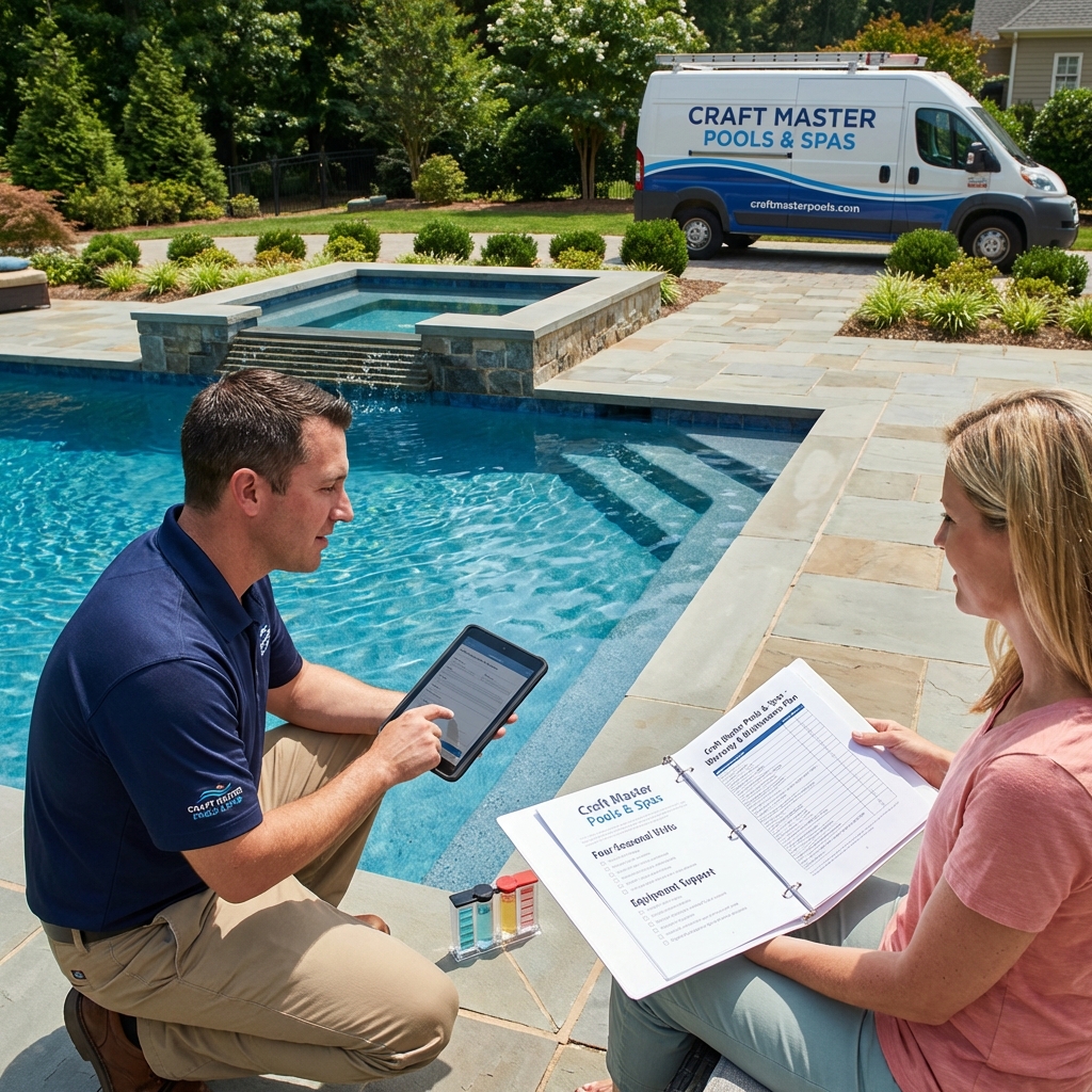 Pool equipment area with professional installation