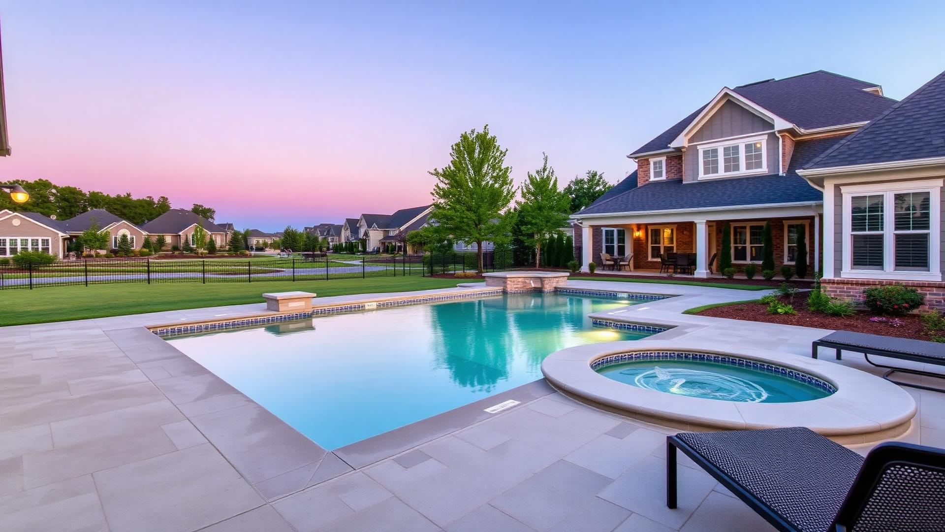 Pool construction in Huntersville, North Carolina